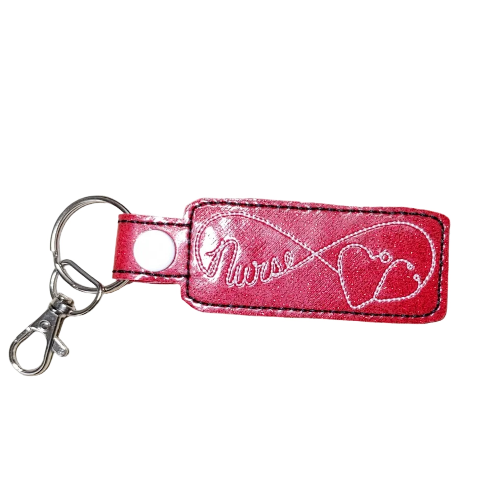 Red Glitter White Thread Nurse Infinity
