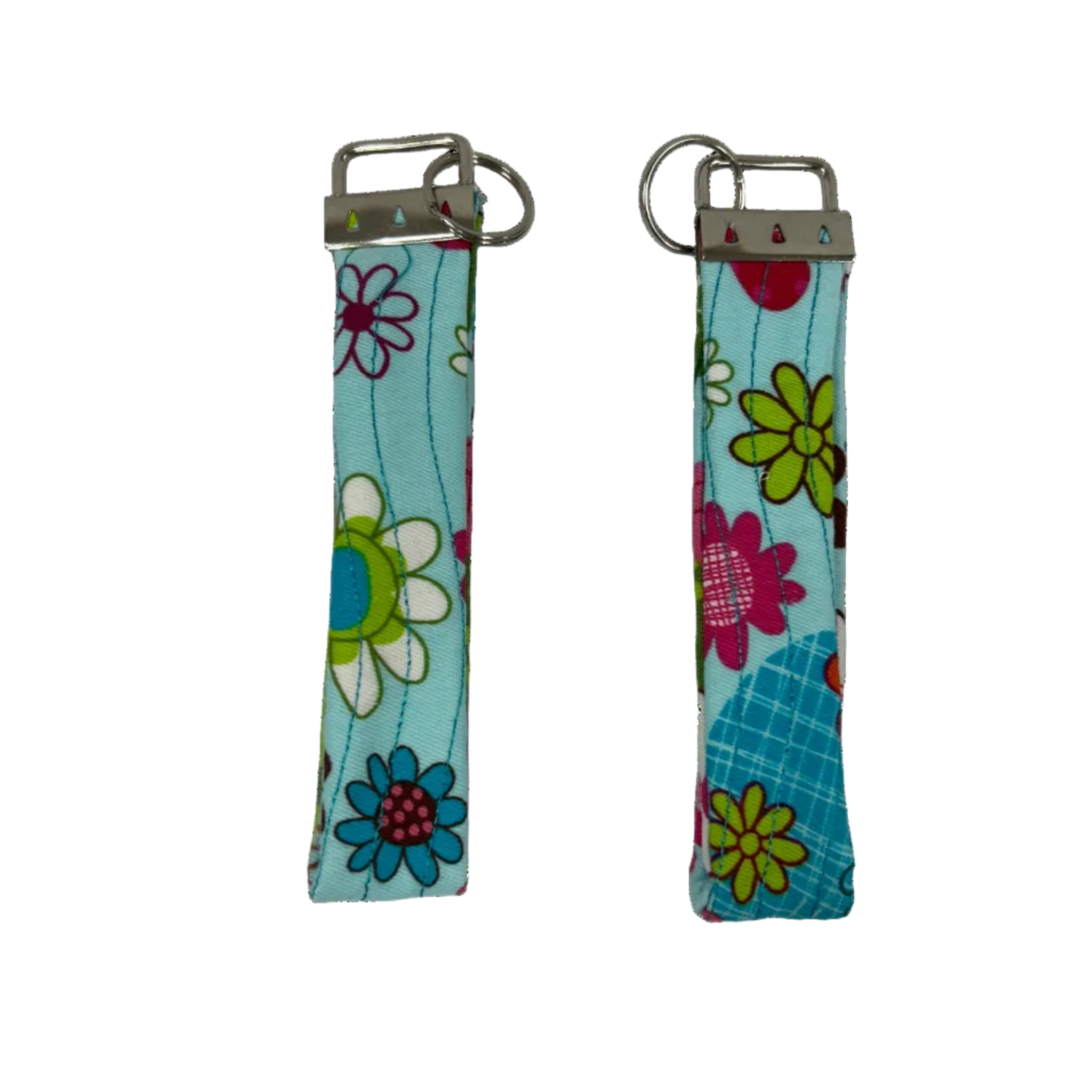 Teal Floral Wristlet